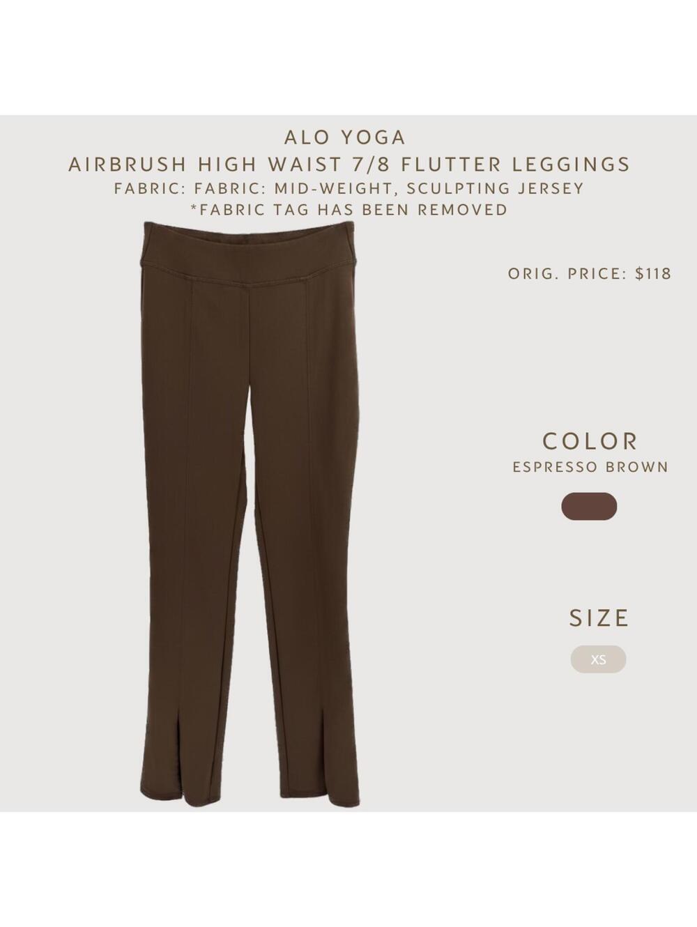 Alo Yoga Airbrush Flutter Leggings Brown XS - Picture 2 of 8